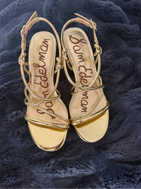 Sam Edelman Shoes - Sam Edelman Gold Metallic Multi-Strap Heeled Sandals